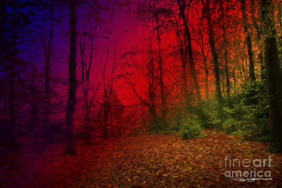 Autumnal  Abstract Digital Art by Roger Lighterness