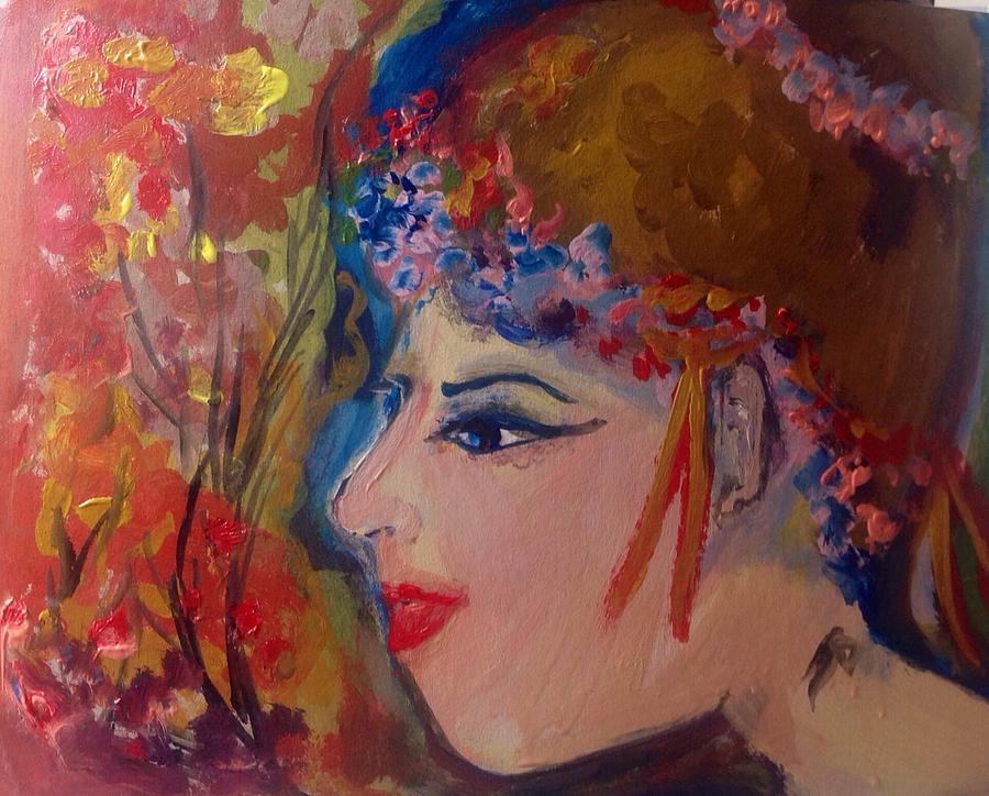 Autumnal maid Painting by Judith Desrosiers