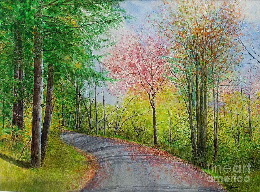  Autumns Along The Way Painting by Jane Powell