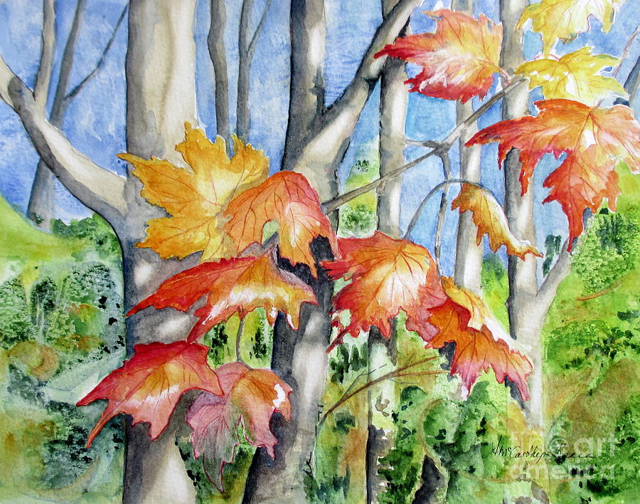 Autumns Beginning Performance Painting by April McCarthy-Braca