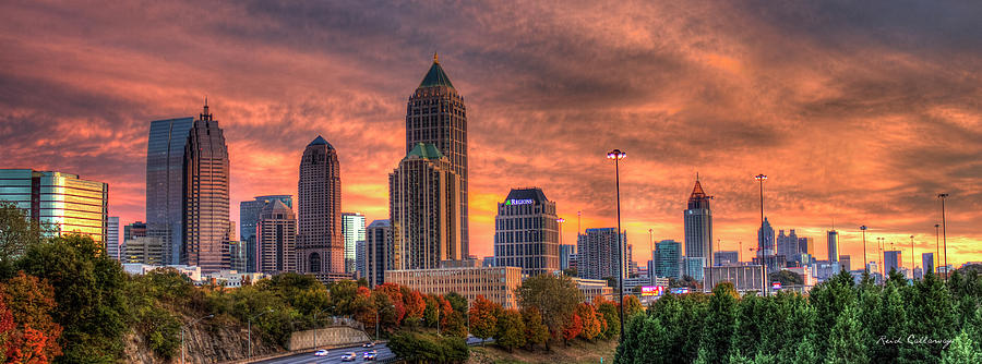 Atlanta GA Autumns Glow Sunset Architectural Landscape Cityscape Art