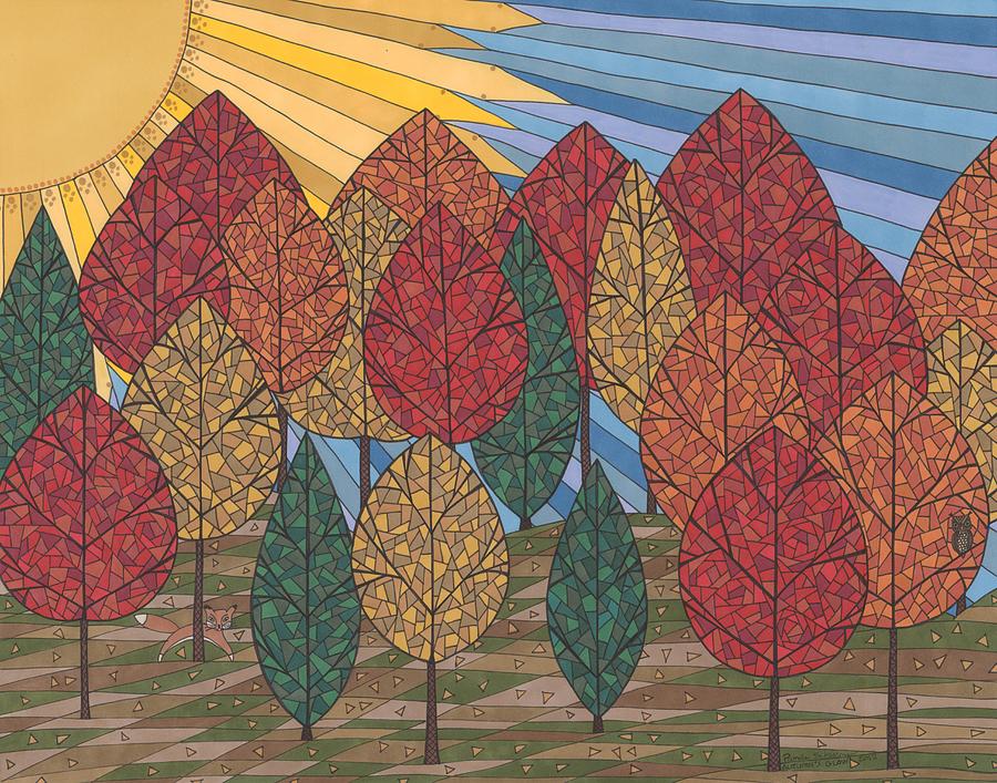 Autumns Glow Drawing by Pamela Schiermeyer