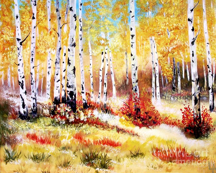 Autumns Gold Painting by Leslie Allen