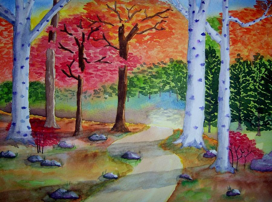 Autumns Invitation Painting by B Kathleen Fannin