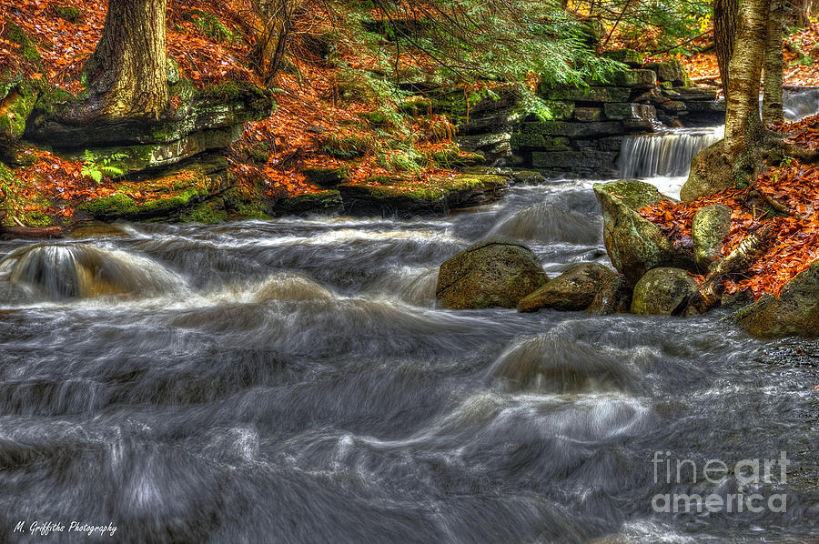 Waterfall Photograph - Autumns Paintbrush by Michael Griffiths