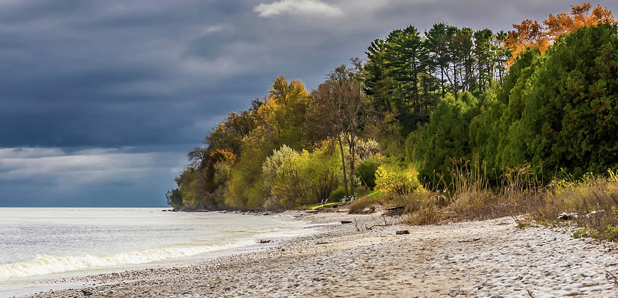 Autumns Shoreline Photograph by Patti Raine