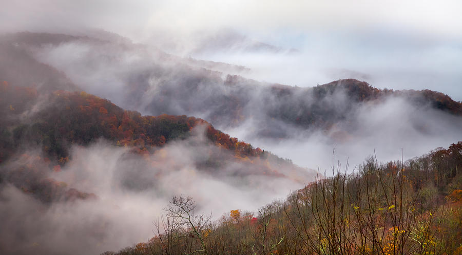 Autumns Smoky Mountain Mist Photograph by Karen Wiles