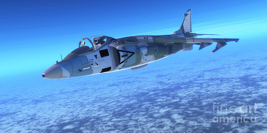 AV-8B Harrier ll Fighter Jet Painting by Corey Ford