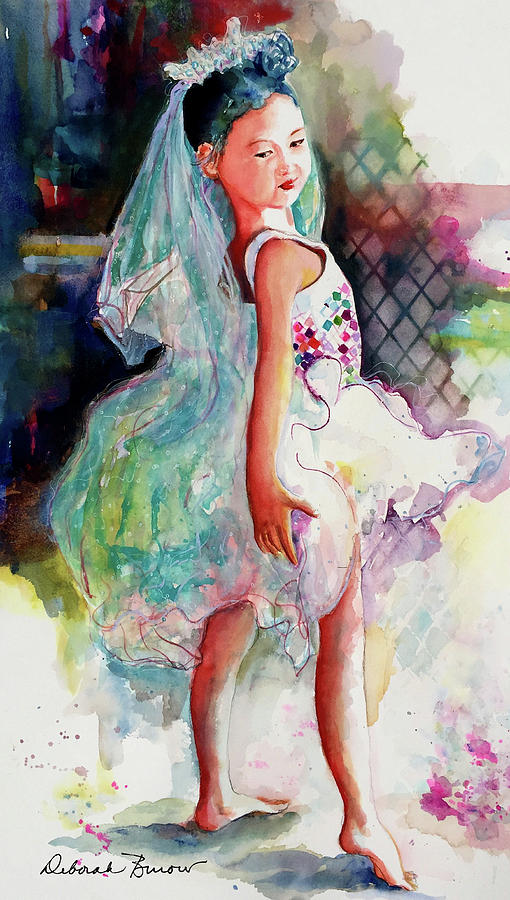 Ava Ballerina Full Painting by Deborah Burow