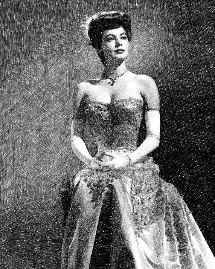Ava Gardner, Vintage Actress By Js Drawing