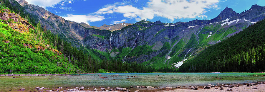 Avalanche Lake Panorama Photograph by Greg Norrell