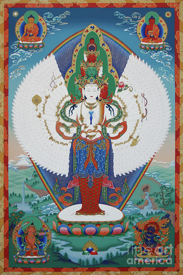 Buddha Painting - Avalokiteshvara Lord of Compassion by Sergey Noskov