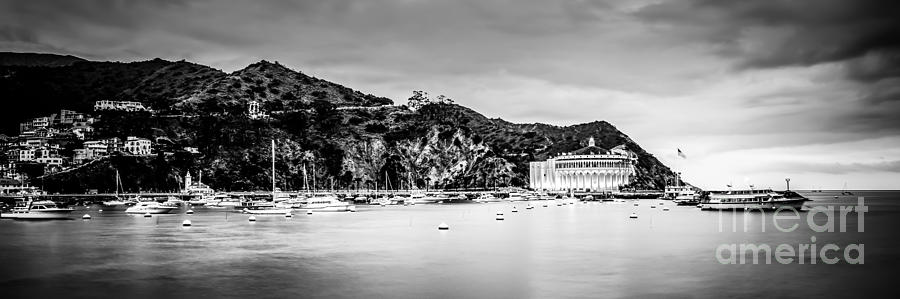 Black And White Photograph - Avalon Bay Black and White Panorama Picture by Paul Velgos