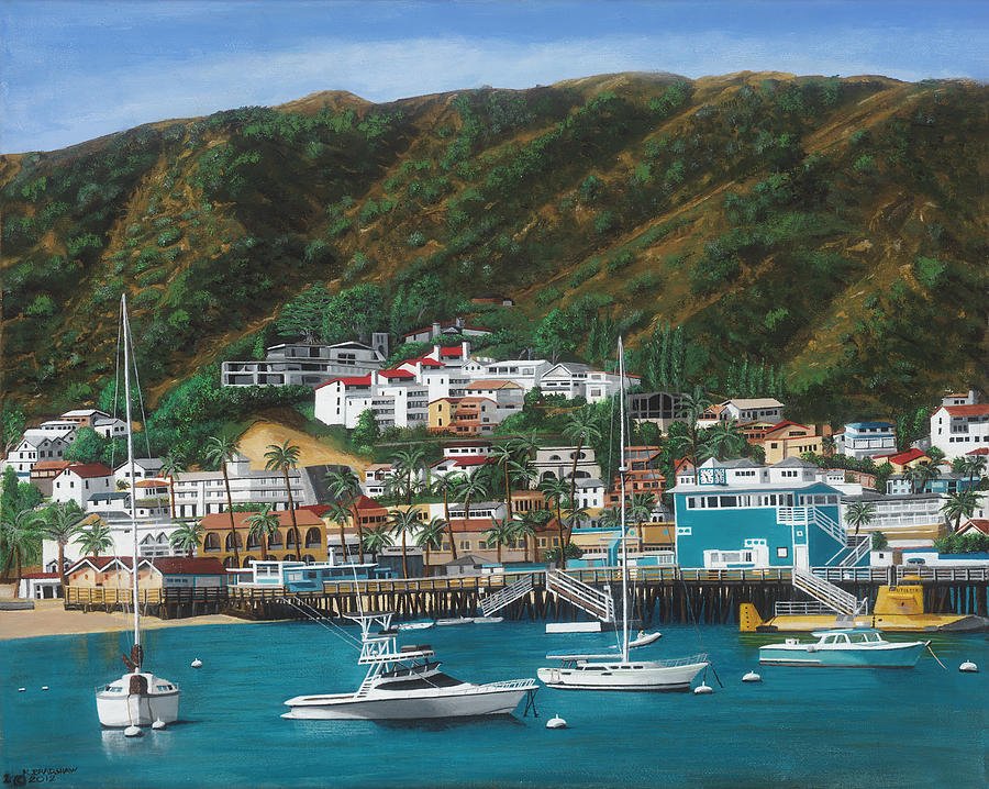 Avalon Harbor 3 of 4 Painting by Robert Bradshaw