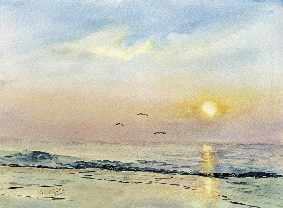 Landscape Painting - Avalon NJ Sunrise by Paul Temple