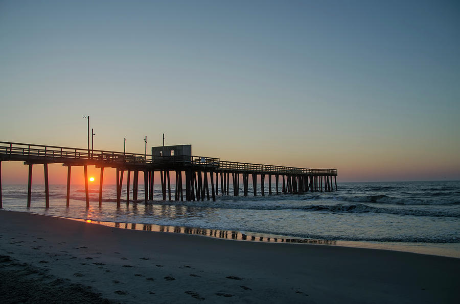 Avalon Pier - Sunrise in New Jersey Photograph by Bill Cannon