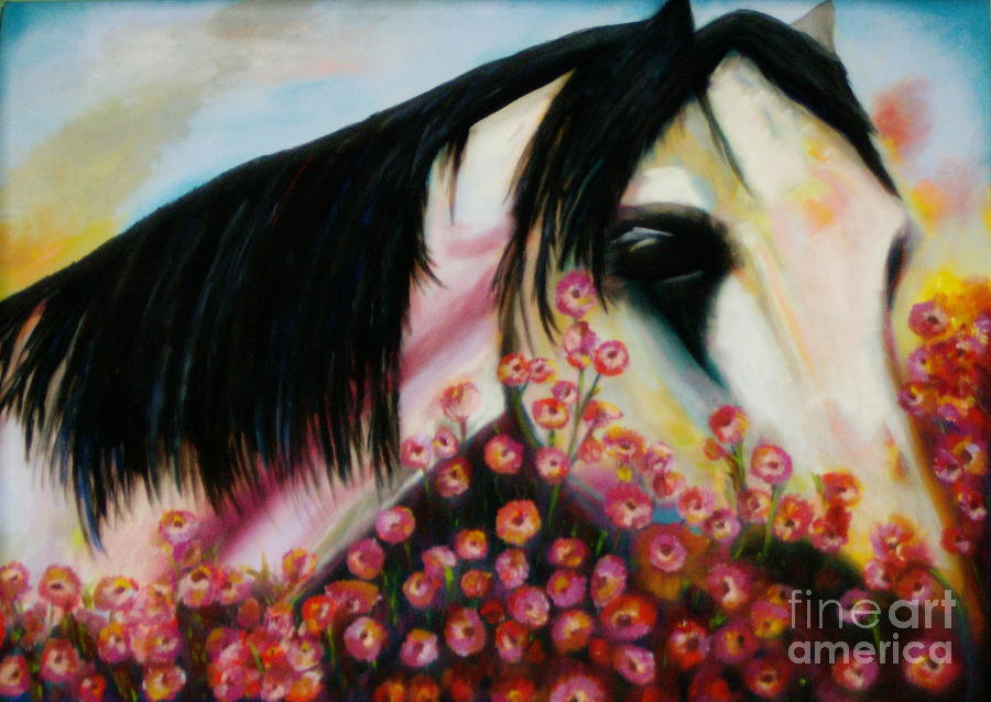 Horse Painting - Avalons Rose by Sidra Myers
