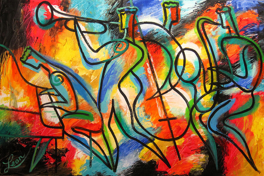 West Coast Jazz Painting - Avant-garde Jazz by Leon Zernitsky