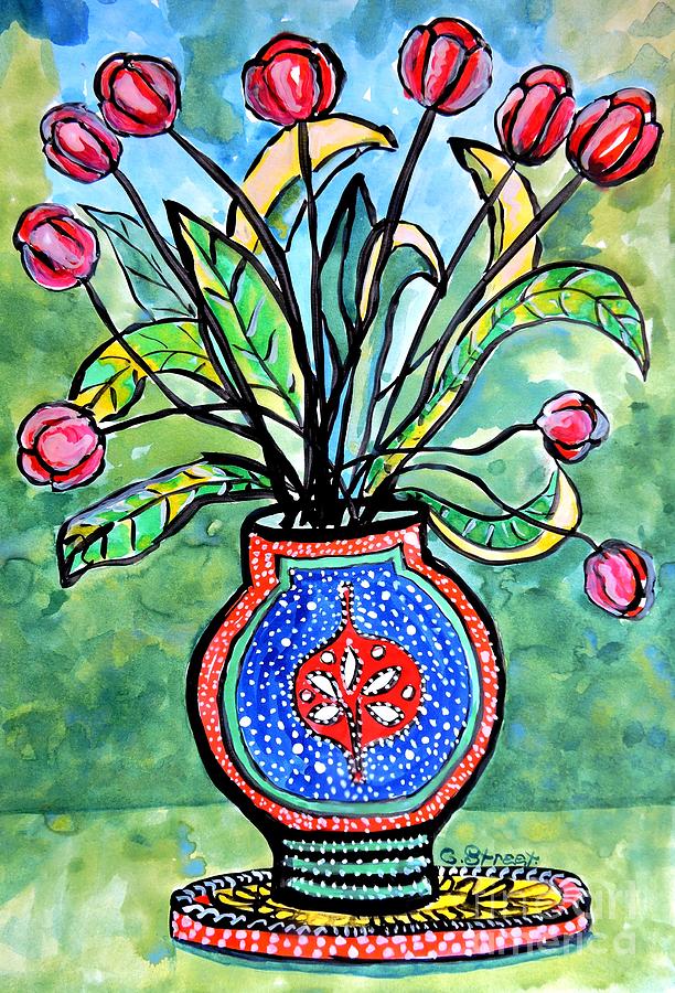 Avant Garde Vase With Tulips Painting
