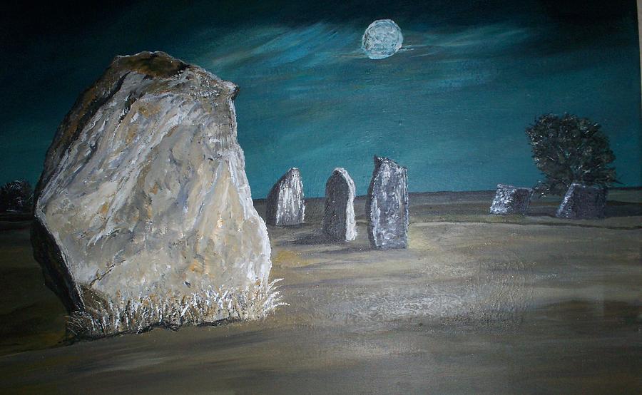 Avebury Stone Circle Painting by Tracey Mitchell