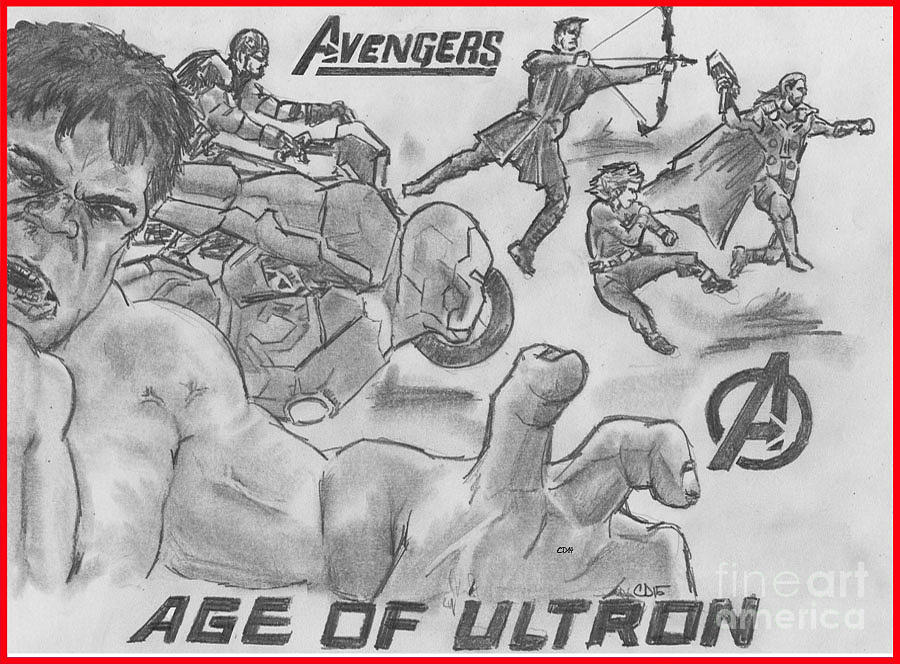 Avengers Age of Ultron Drawing by Chris DelVecchio