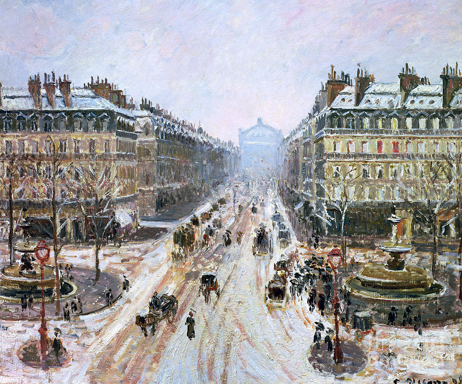 Avenue de lOpera - Effect of Snow Painting by Camille Pissarro