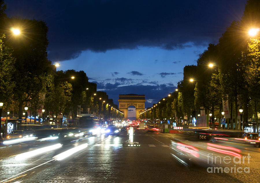 Paris Photograph - Avenue des Champs Elysees. Paris by Bernard Jaubert