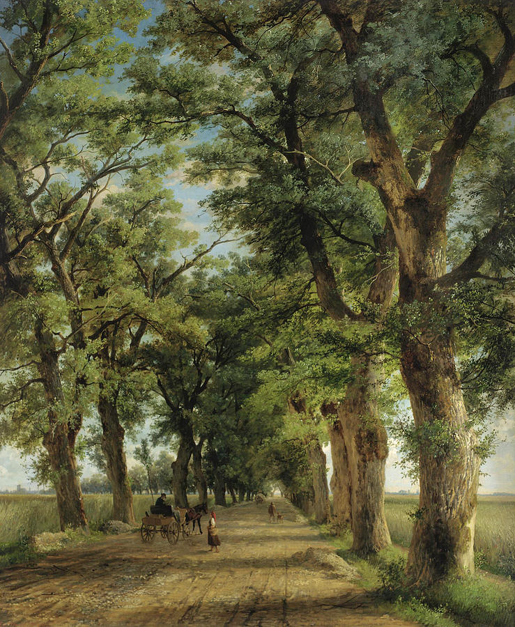Avenue in Munich Painting by Eduard Heinel