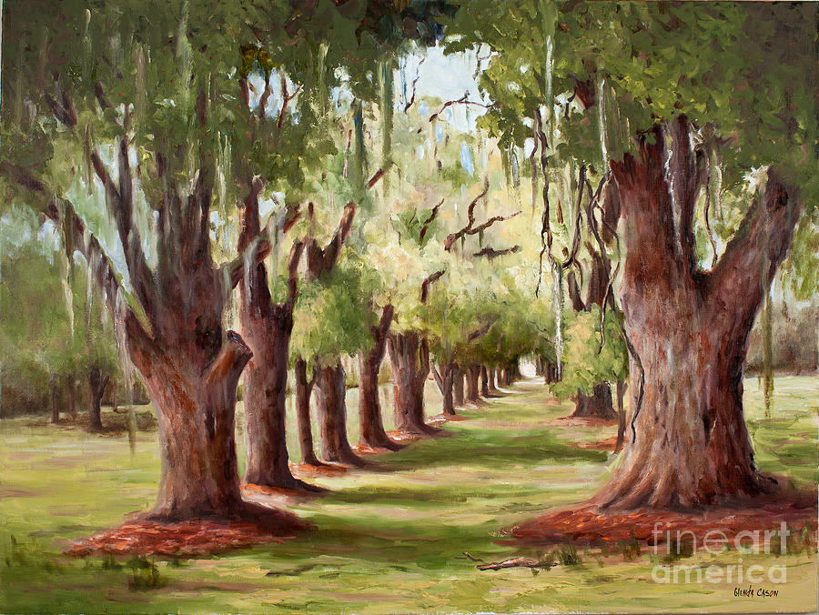 Avenue Of Oaks IV  Painting by Glenda Cason