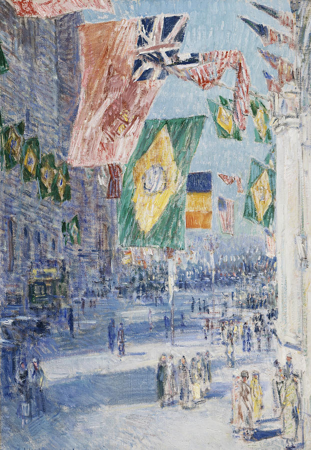 Avenue of the Allies  Brazil  Belgium Painting by Childe Hassam