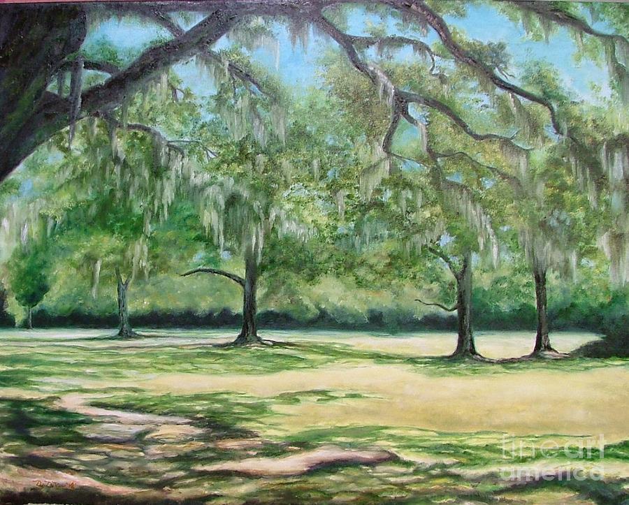 Avery Island Oaks Painting by Debra Derouen | Fine Art America