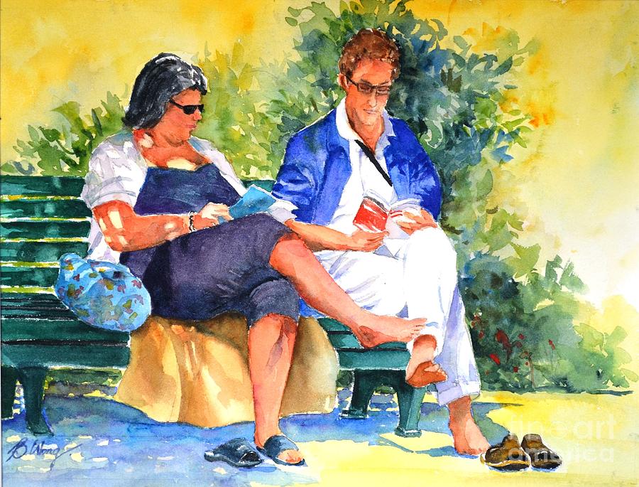 Avid readers #1 Painting by Betty M M Wong