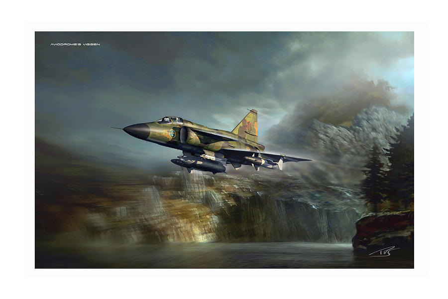 Aviodromes Viggen Digital Art by Peter Van Stigt