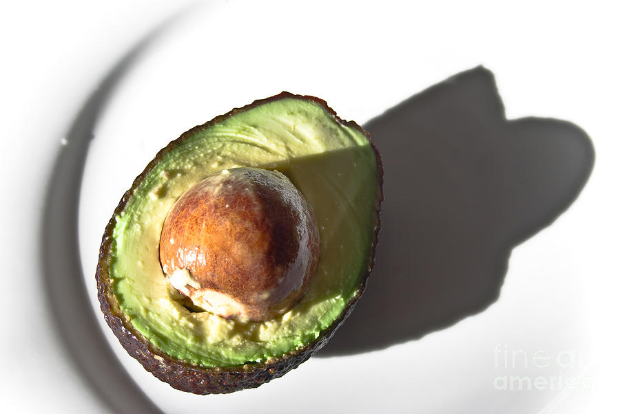 Avocado on plate Painting by Yurix Sardinelly