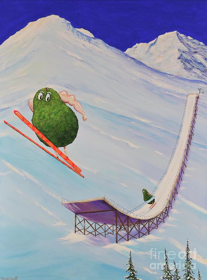 Avocados Can Fly Painting by Mary Scott