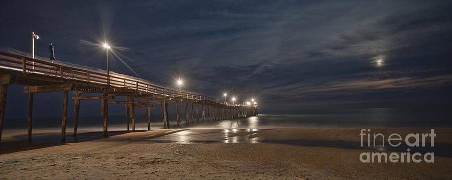 Avon Pier at night Photograph by Laurinda Bowling