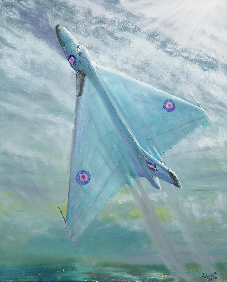 Avro Vulcan B1 Night flight Painting by Vincent Alexander Booth