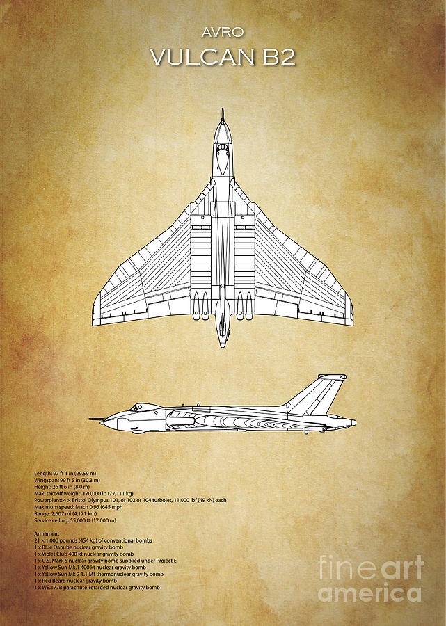 Vulcan Bomber Digital Art - Avro Vulcan Bomber B2 by Airpower Art