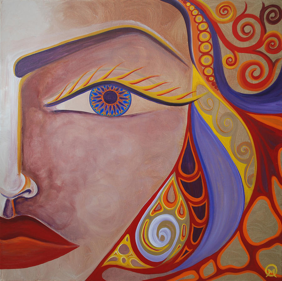 Woman Painting - Awake by Michelle Oravitz Woman Painting - Awake by Michelle Oravitz