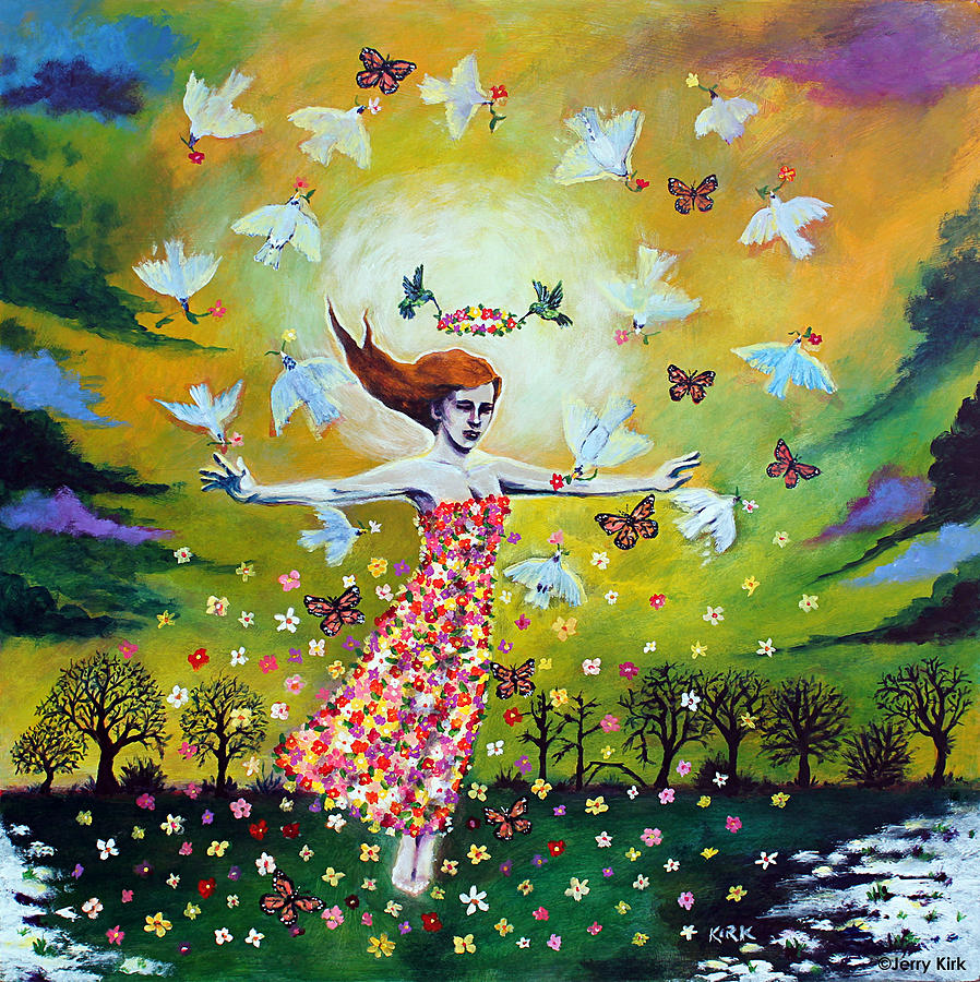 Painting Painting - Awakening by Jerry Kirk Painting Painting - Awakening by Jerry Kirk