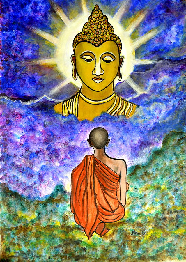 Awakening the Buddha within Painting by Manjiri Kanvinde