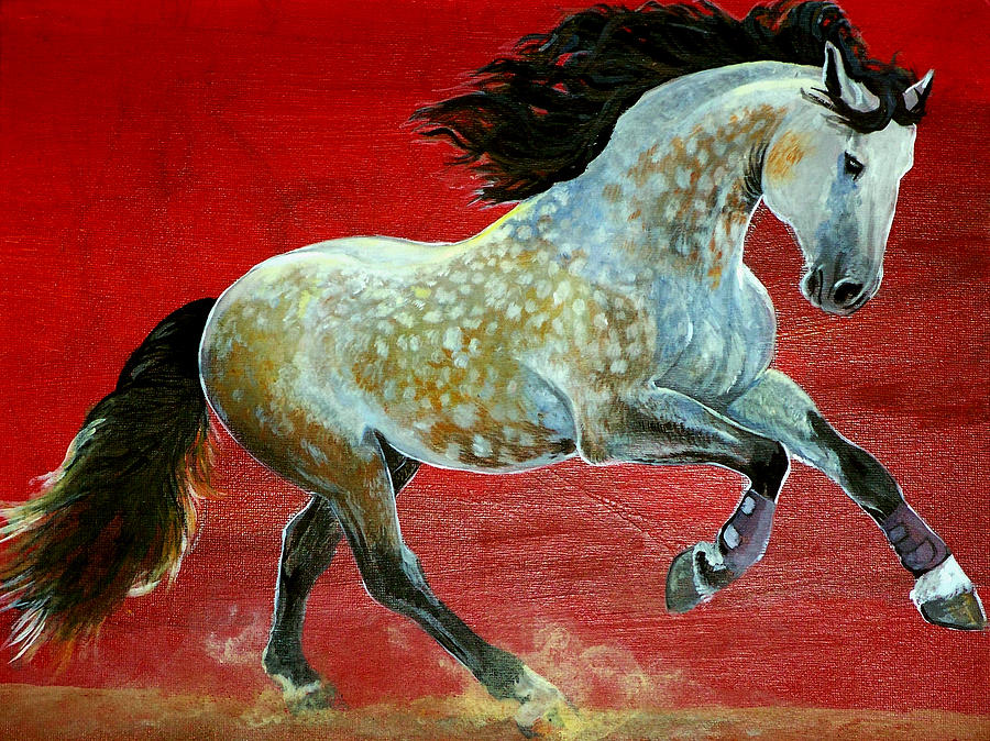 Horse Painting - Awesome Brioso by Jenn Cunningham