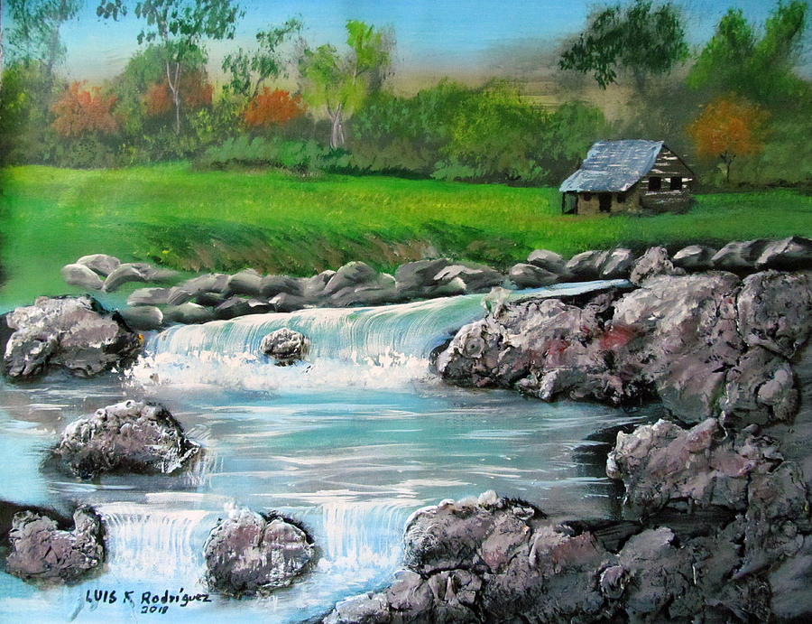 Awesome Creek Painting by Luis F Rodriguez