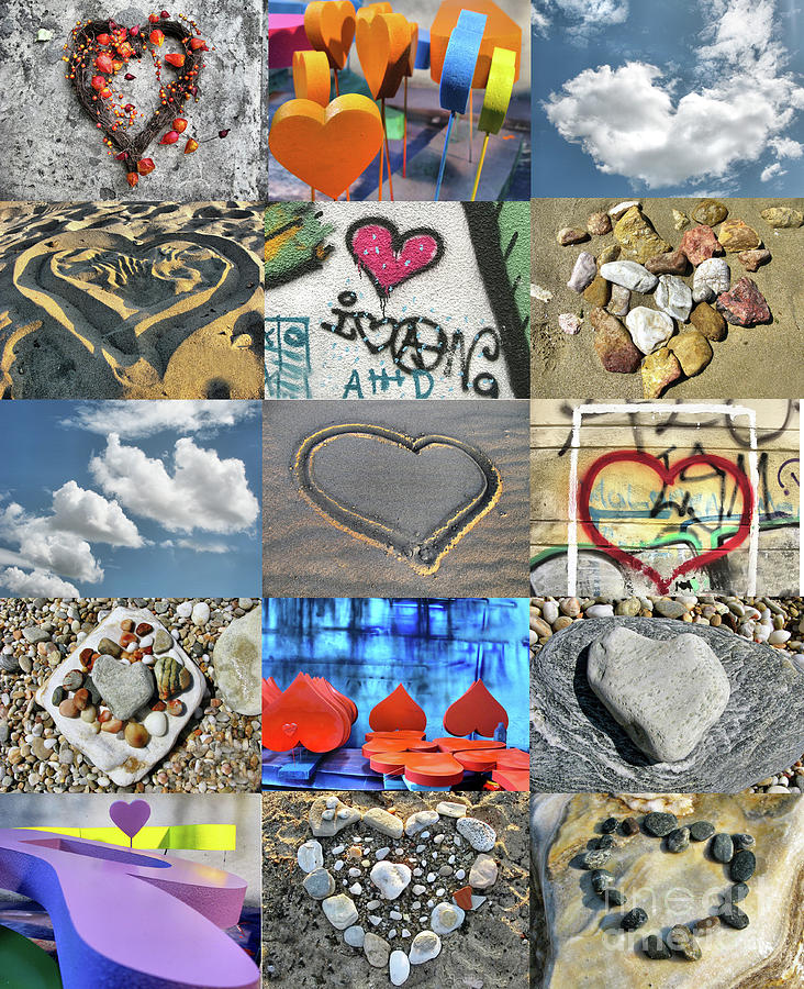 Awesome Hearts - Collage Photograph by Daliana Pacuraru