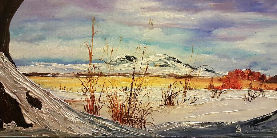 AWinter Walk in Montana Painting by Cheryl Nancy Ann Gordon