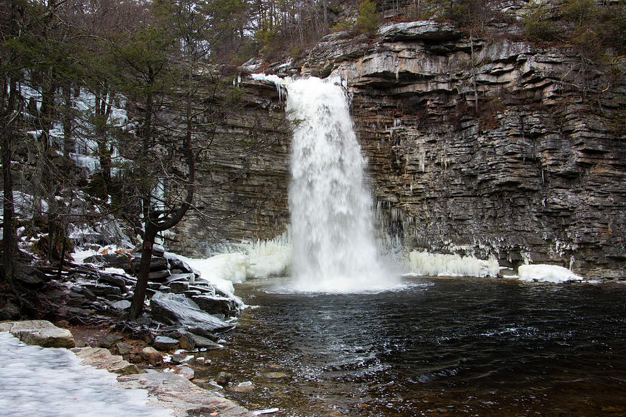 Awosting Falls in January #1 Photograph by Jeff Severson