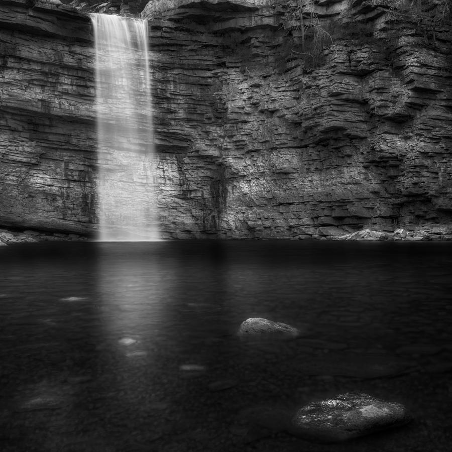 Waterfall Photograph - Awosting Falls Square Black and White by Bill Wakeley