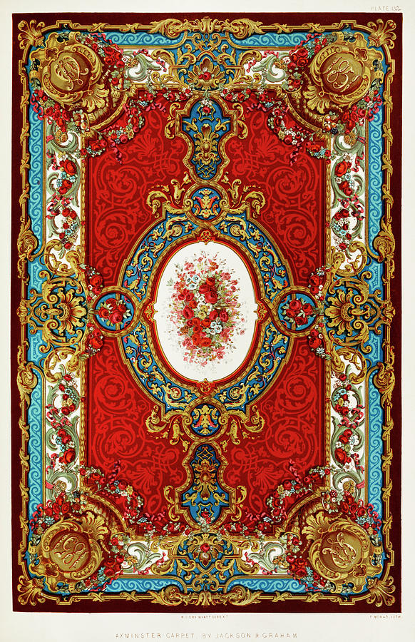 Axminster carpet from the Industrial arts of the Nineteenth Century Painting by Vincent Monozlay