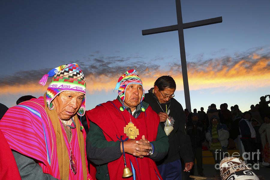 Aymara New Year Celebrations Photograph by James Brunker