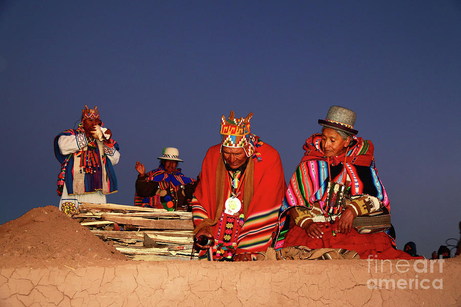 Aymara New Year Ceremonies Bolivia Photograph by James Brunker